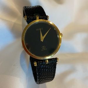 Gucci Vintage Black Strap Watch